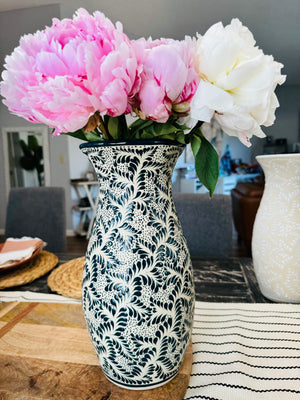 Large Talavera flower vase