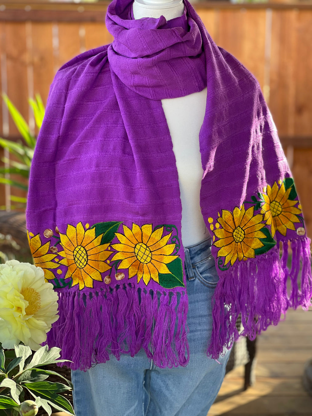 Rebozos purple w/sunflower