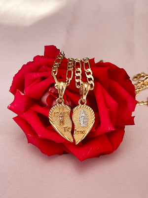 Te amo hearts set of 2 necklaces