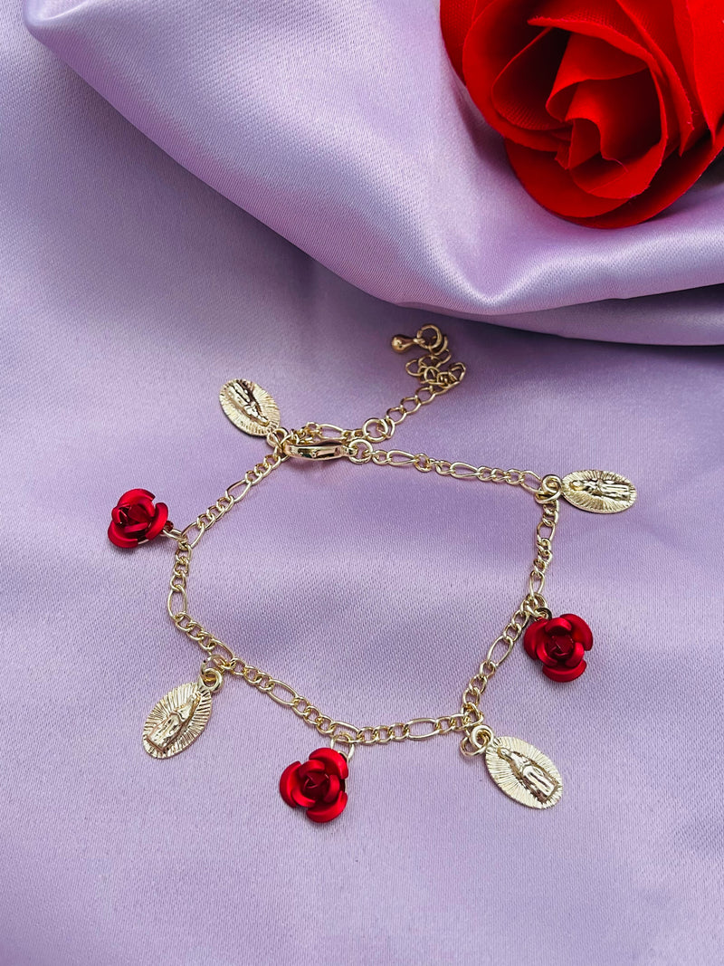 Virgencita with flores bracelet