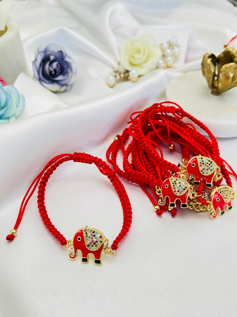 Red String Elephant Bracelet - Gold or Silver – Balara Jewelry